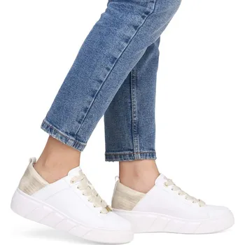 Dámské polobotky Dámské kožené polobotky W2602-81 Rieker bílá Barva: weiss, Velikost: 38