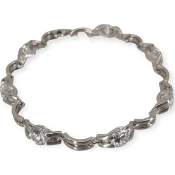 Náramek Dámský stříbrný náramek Hasi – Ag 925/1000, zirkony Délka: 18 cm