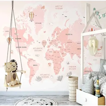 Fototapeta Solution Media 3D tapeta - Růžová mapa světa MU3035 6 - Samolepící tapeta - 380-450g/m2