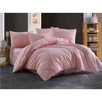 Povlečení Brotex Francouzské povlečení krep UNI 220x220, 70x90cm Růžové