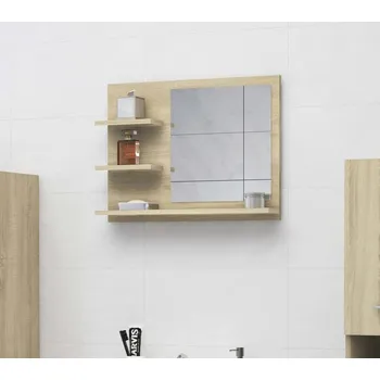 Zrcadlo vidaXL Koupelnové zrcadlo 60 x 10,5 x 45 cm dřevotříska [815661] Barva: dub sonoma