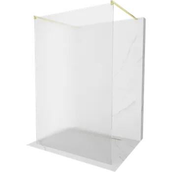 Mexen Kioto volně stojící sprchová stěna 110 x 200 cm, pruhy 8 mm, zlatý kartáčovaný - 800-110-002-55-09 Sprchové stěny