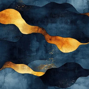 Úplet Milano 150 cm modro-zlatý mramor