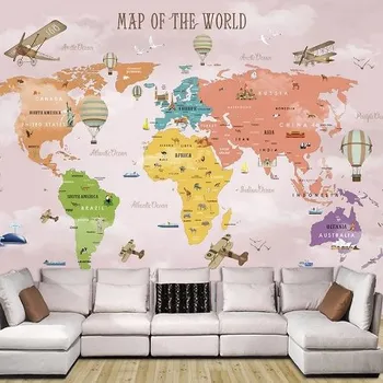 Fototapeta Solution Media 3D tapeta - Růžová mapa světa MU3865 3 - 3D Relief - Vliesová tapeta - 320g/m2