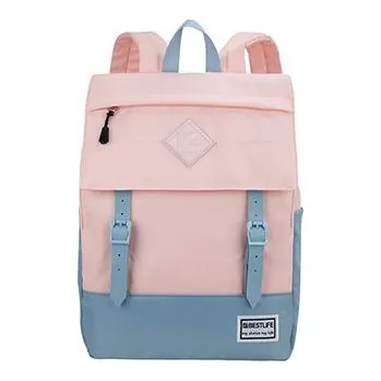 Městský batoh Batoh na notebook 14,1", COL-Buckles, růžový z polyesteru, Bestlife (BB-3575PI)