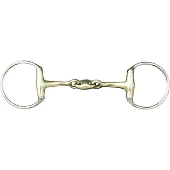 Jezdectví Olivové udidlo HKM Argentan - 2x lomené, 16 mm, 15,5 cm