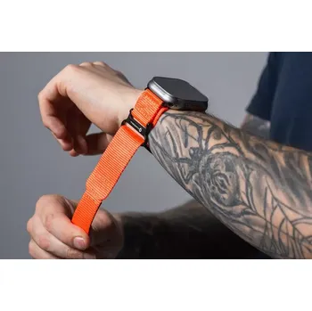 Řemínek na hodinky F-DESIGN FA05 nylonový řemínek pro APPLE Watch 38 / 40 / 41 mm oranžový