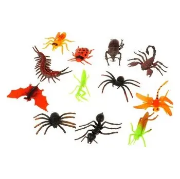 plyšák Sada 12 zvířat, pavouků, hmyzu, netopýrů; 26x23x4cm,,