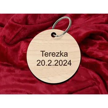 Dřevěná klíčenka se jménem - Kolečko