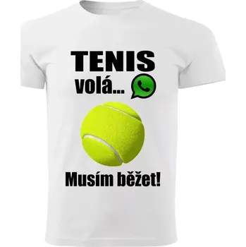 Pánské tričko Pánské tričko Tenis volá musím běžet bílé S (pánské tričko tenis volá musím běžet)