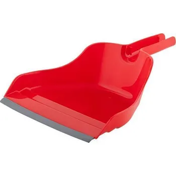 Lopatka na smetí "Handrix", červená, s gumovým okrajem, BONUS B338