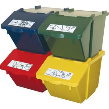 Odpadkový koš plastový odpadkový koš na tříděný odpad, 4x45 l