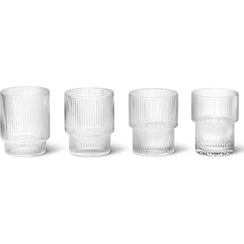 Sklenice Ferm Living Skleničky Ripple 200 ml – sada 4 ks