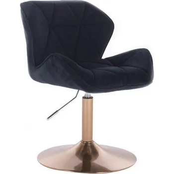 LuxuryForm DESIGN Židle MILANO VELUR na zlatém talíři - černá