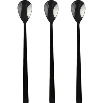 Příbor DuraHome Lžička koktejlová PIANO, 3ks, matná, černá