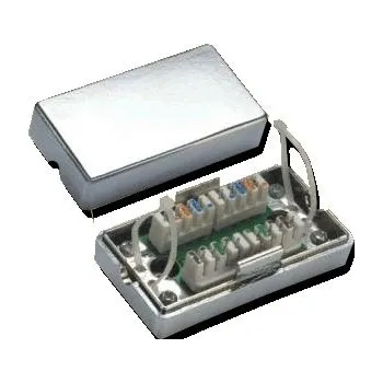 Síťový kabel Optix STP spojka Cat.5e connection box, OPTIX, stříbrná