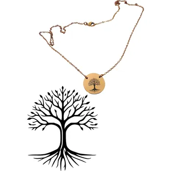 Náhrdelník Náhrdelník s jemným medailonkem růžově zlatý - symbol strom života