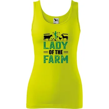 DOBRÝ TRIKO Dámské tílko s potiskem Lady of the farm Velikost: 2XL, Barva: Limetková