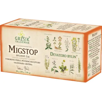 Čaj Grešík MigStop bylinný čaj 20 sáčků