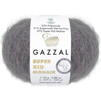 Příze Příze Super Kid Mohair 64433 šedá