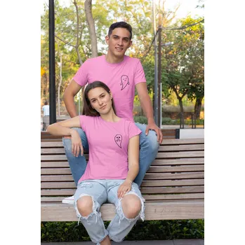 Pánské tričko Trička pro páry duchové Barva: Růžová, Dámska velikost: M, Pánska velikost: 4XL