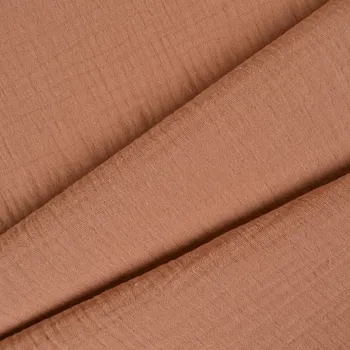Látka mušelín / dvojitá gázovina Bella mocha mousse