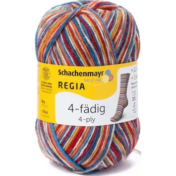 Příze Regia 4-Ply Color 5478 brasil salvador color 210m/50g (Ponožková příze Regia 5478 brasil salvador color)