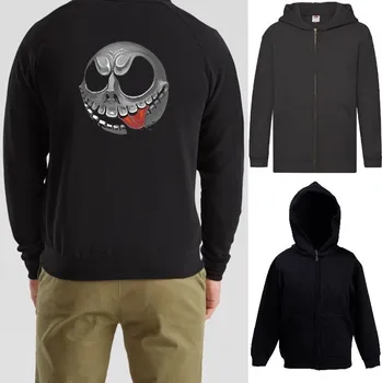 Chlapecká mikina detska-levna-mikina-kapuce-zip-cerna-potisk-smajlik-Venom Barva: Black -černá, velikost: 152