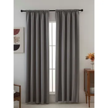 Závěs Blackout závěsy Ricardo šedohnědé - 140 x 250 cm (2ks) - řasící stuha