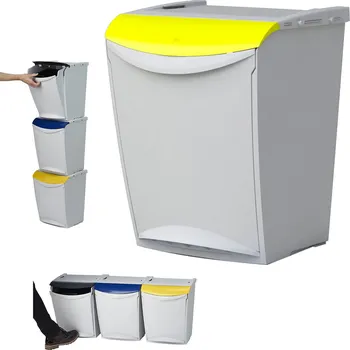 Odpadkový koš Denox Ekosystem odpadkový koš na tříděný odpad 25 l, žlutý - plast