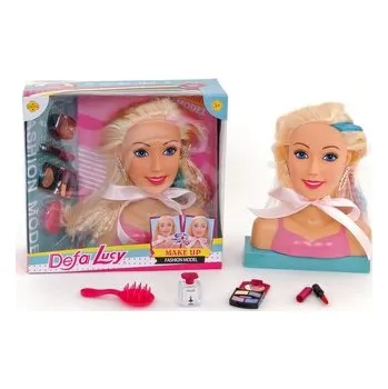 Hlava panenky na česání, s příslušenstvím; 25x23x10cm