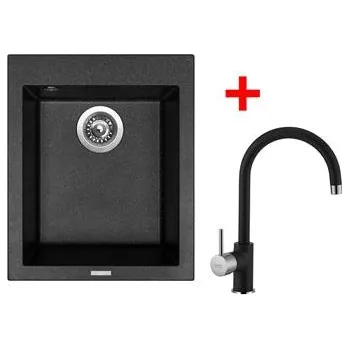 Granitový dřez Sinks CUBE 410 Granblack + Vitalia GR