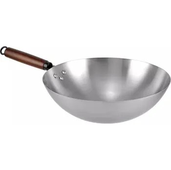 Pánev Pánev ocelová čínský wok stříbrná 32 cm