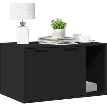 vidaXL Skříňka na kočičí záchod černá 80 x 50 x 45 cm kompozitní dřevo