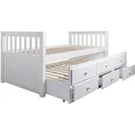 Postel s přistýlkou a úložným prostorem AUSTIN NEW bílá Tempo Kondela