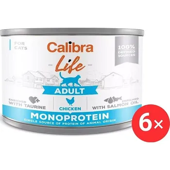 Krmivo pro kočku Calibra Cat Life konzerva pro dospělé kočky s kuřecím 6 × 200 g