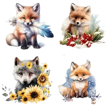 samolepka Samolepky lišky (4 ks)