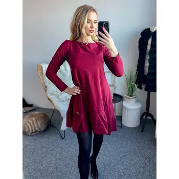 Dámské šaty Elegantné burgundy šaty pre dámy, VELIKOST S