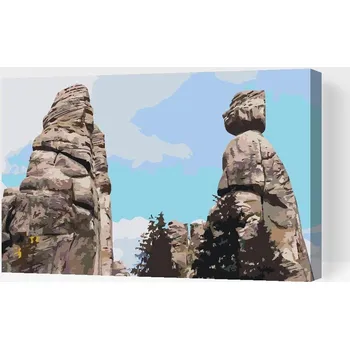 Malování podle čísel Painting Queens, Malování podle čísel, Adršpach, Starostová a Starosta, 60 × 80 cm, plátno na rámu