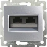 VALENA stříbrná zásuvka 2xRJ45 770243