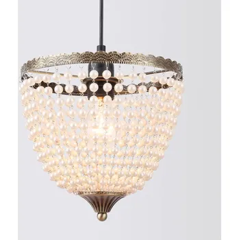 Svítidlo ADEKHE SESSAK ADEKHE Adeline K35717-1HE - Designové svítidlo s perlovými nebo křišťálovými ověsky Ø21cm, antik mosaz Nordlux