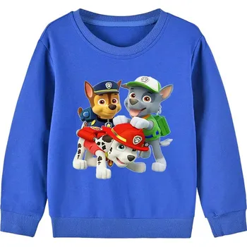 Chlapecký svetr Dětská jednobarevná mikina Tlapková patrola Velikosti: 150 (9T-10T), Barva: modrá