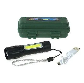 Hra na zahradu Latarka metalowa z ładowarką USB zmiennoogniskowa