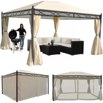 Zahradní altán Zahradní altán se závěsy 4x3 m Dekorhome