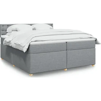 Postel vidaXL Box spring postel s matrací 200x200 cm textil [3286802] Barva: světle šedá