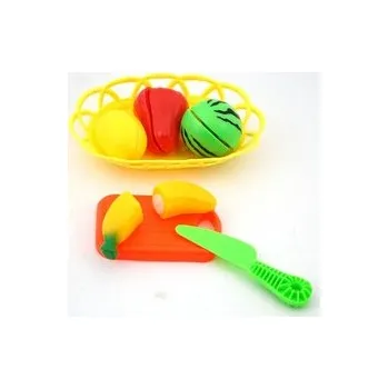 Dětská kuchyňka Sada umělých plodů, na suchý zip, v košíku; 26x19x5cm,,