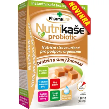 PHARMALINE Nutrikaše probiotic protein a slaný karamel 3 x 60&nbsp;g