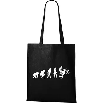 DOBRÝ TRIKO Bavlněná taška s potiskem Evoluce motorkáře Barva: Černá