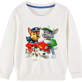 Chlapecký svetr Dětská jednobarevná mikina Tlapková patrola Velikosti: 150 (9T-10T), Barva: Bílá