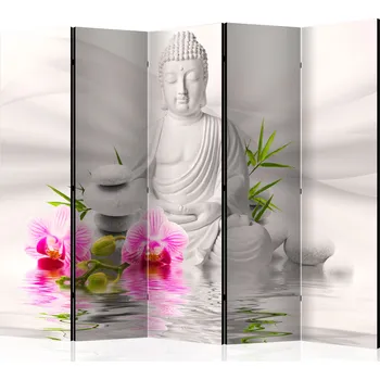 Paraván Paraván - Buddha a orchideje II Velikost: 225x172 cm, Provedení: Jednostranný